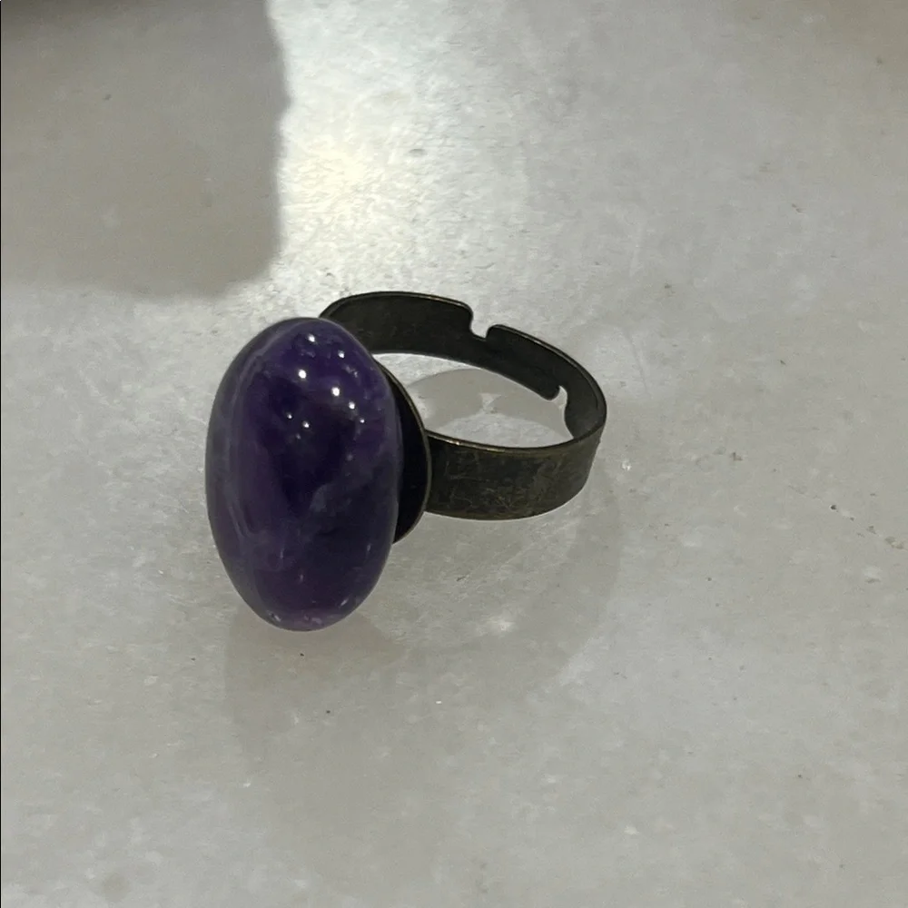Purple Amethyst Stone Ring